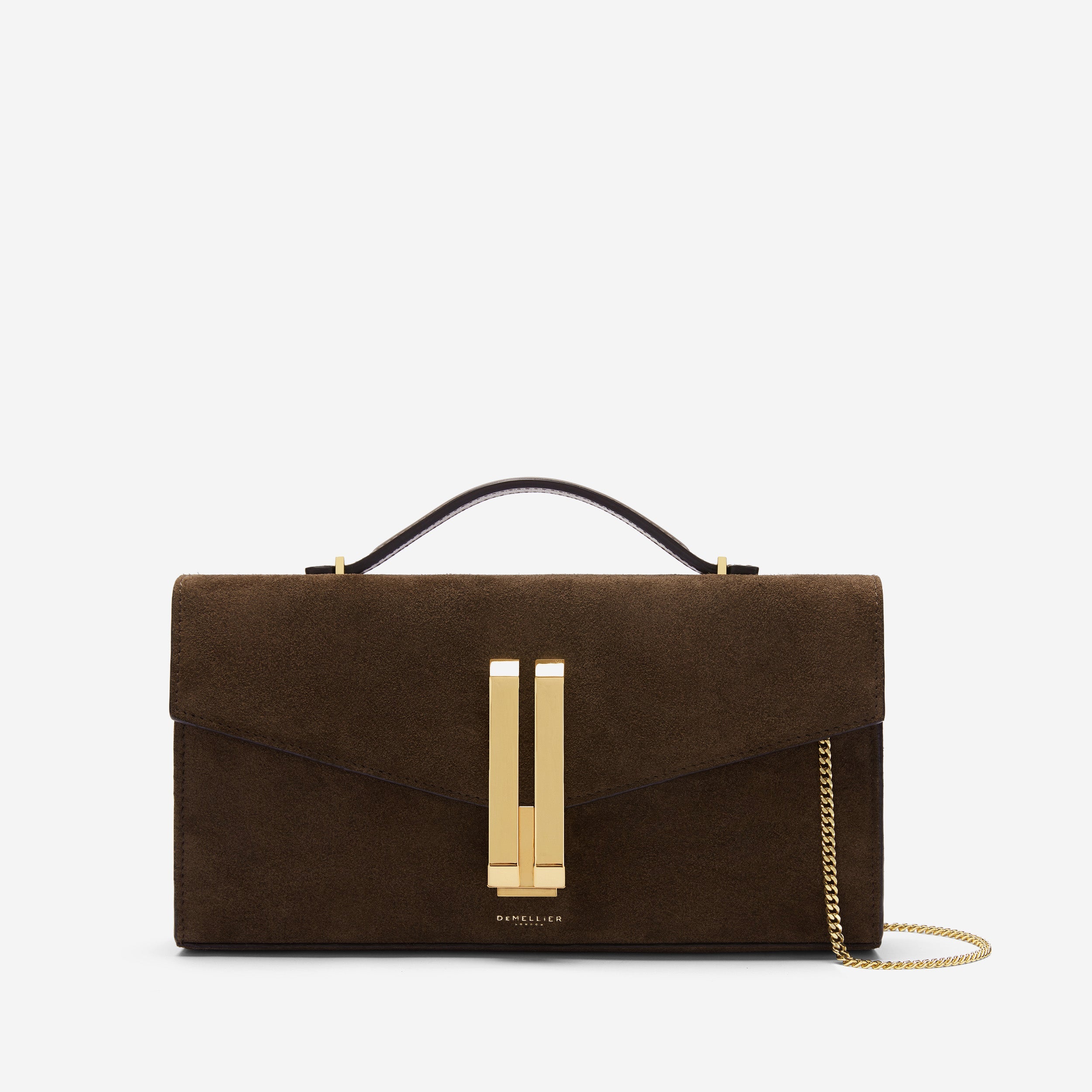 The Vancouver Clutch - mocha suede & mocha smooth