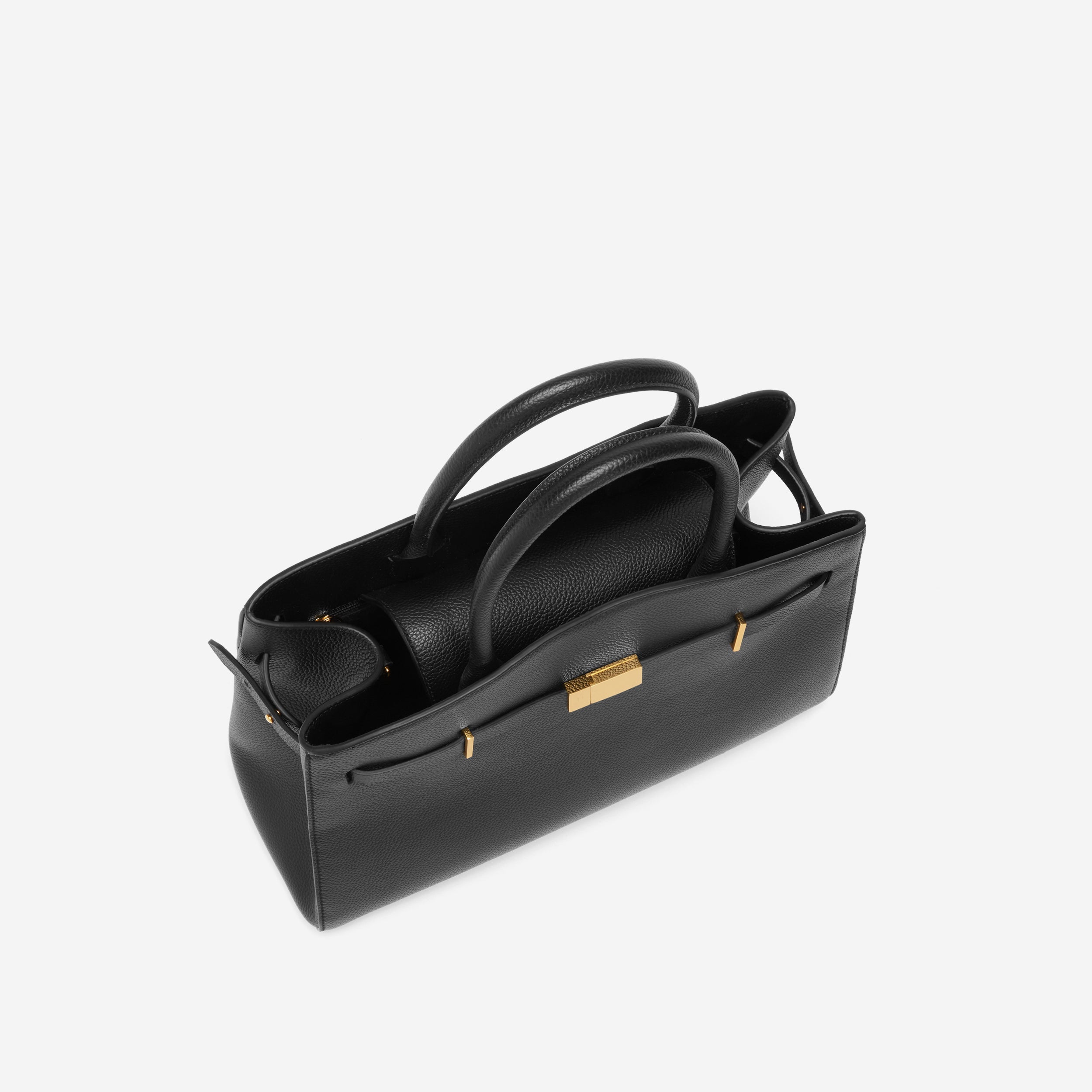 The Midi Hudson - black small grain