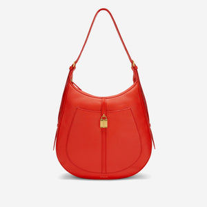 The Siena Hobo - poppy red small grain