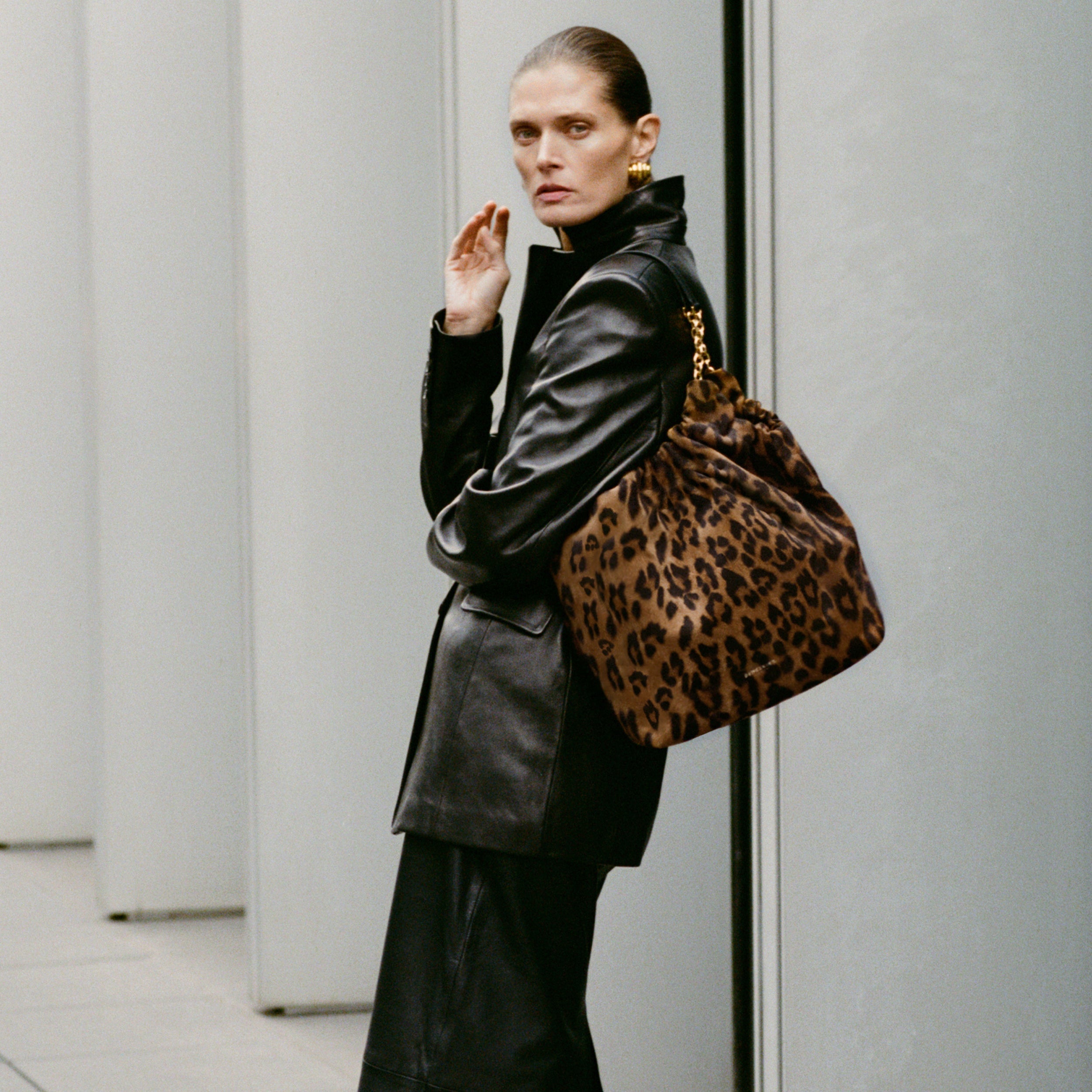 The Miami - leopard-effect suede & black smooth