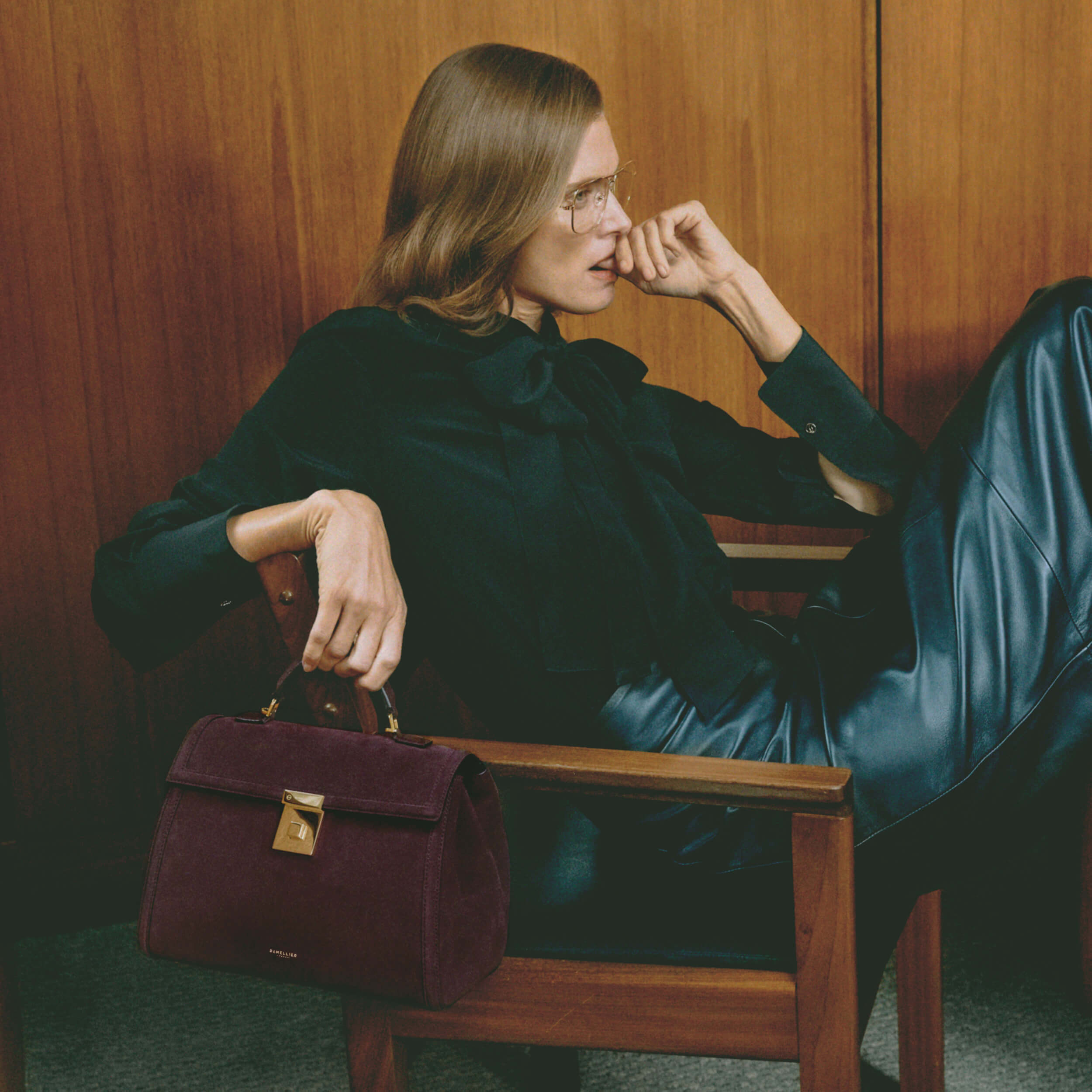 The Midi Paris - burgundy suede & burgundy smooth