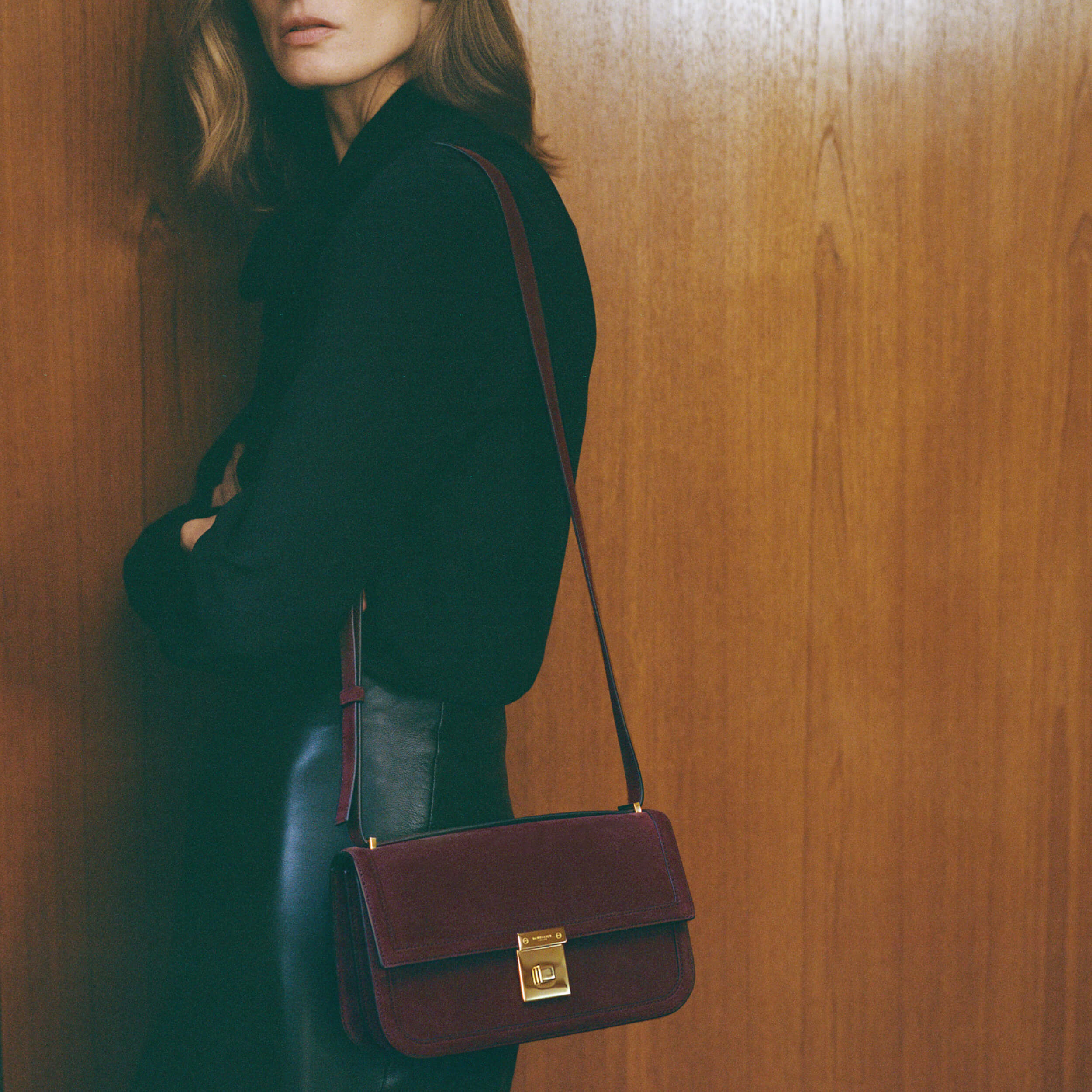 The Paris Crossbody - burgundy suede