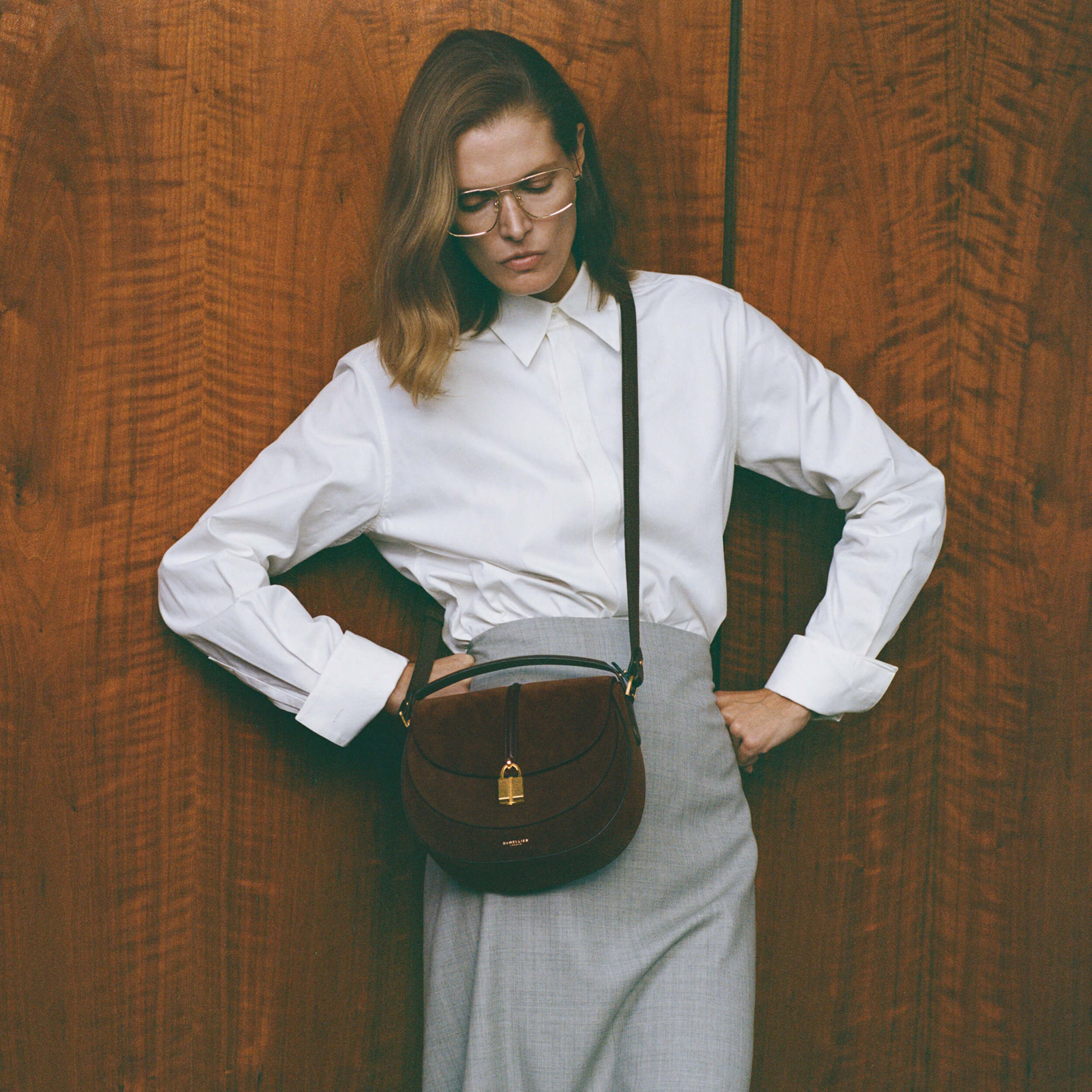 The Siena Saddle - mocha suede & mocha small grain