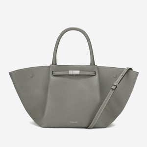 The Midi New York - stone grey small grain ecru stitching