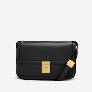 The Paris Crossbody - black smooth