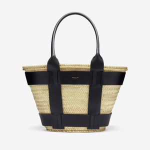 The Santorini - natural basket black smooth