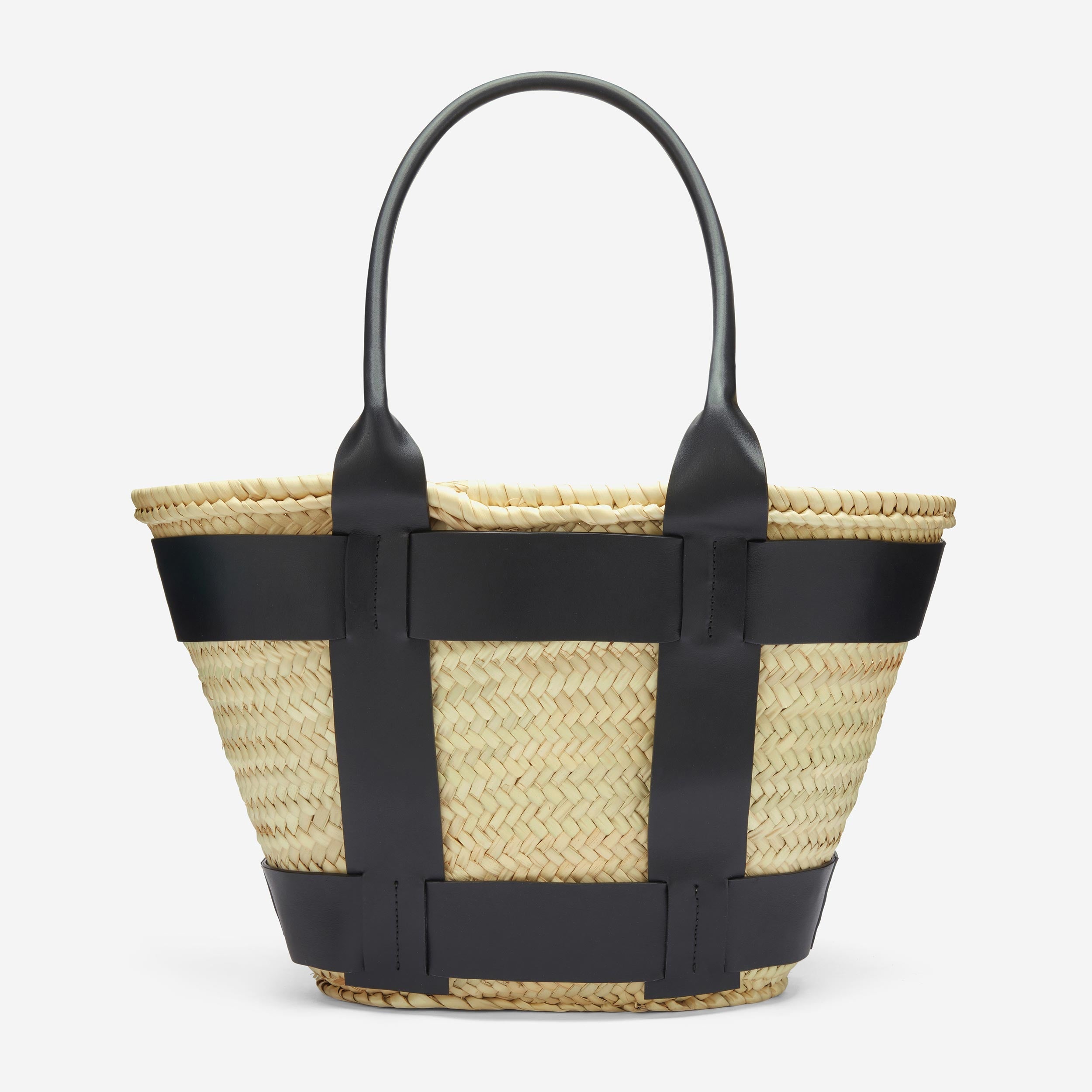 The Santorini - natural basket black smooth