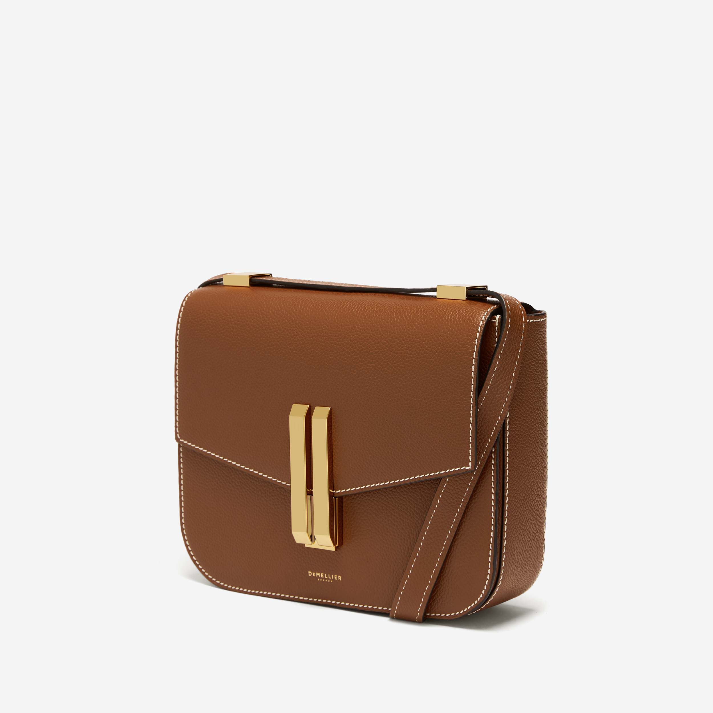 The Vancouver - tan small grain ecru stitching